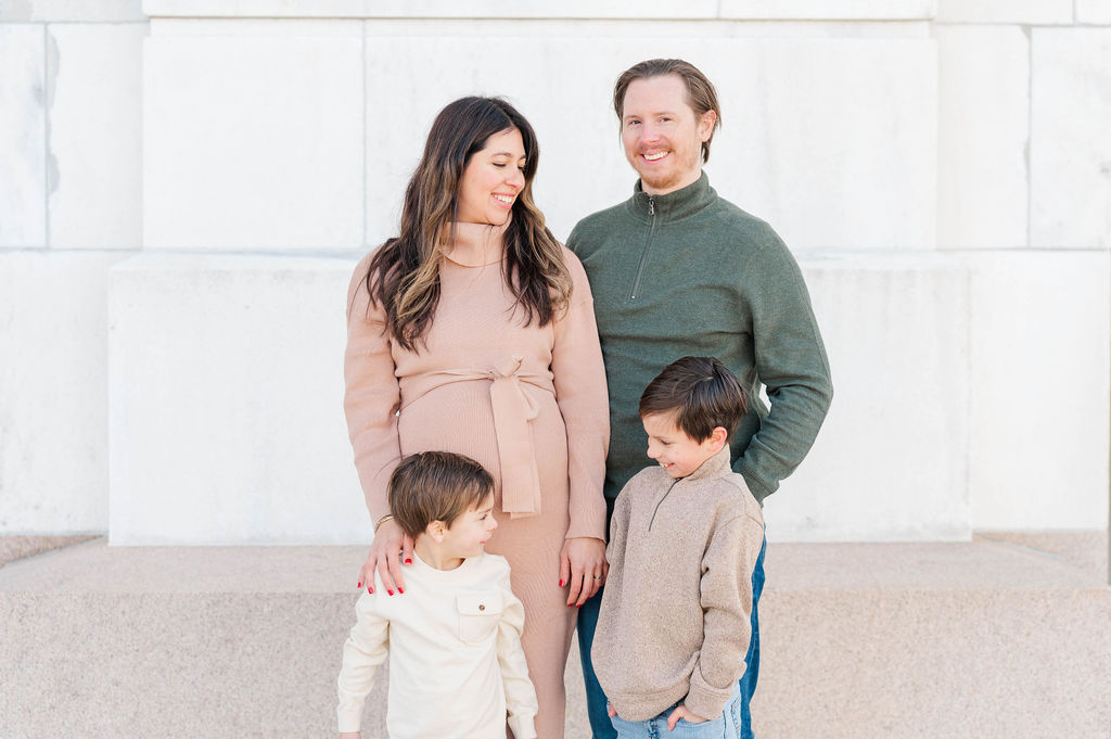 Family laughing with each other