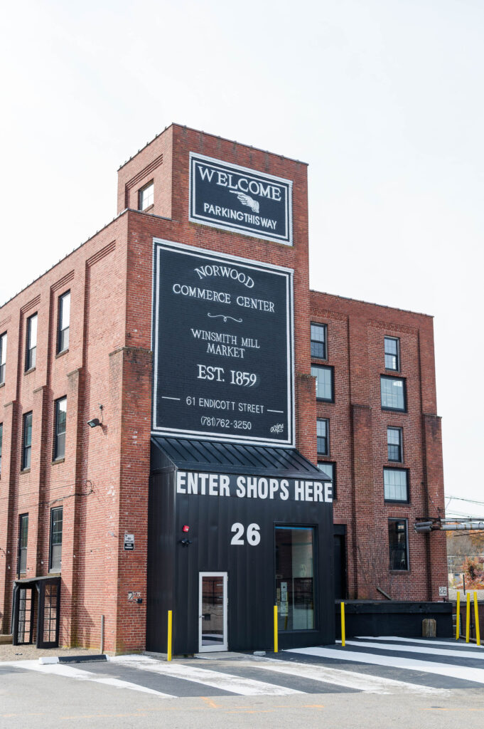 Outside of Winsmith Mill Market in Norwood, MA