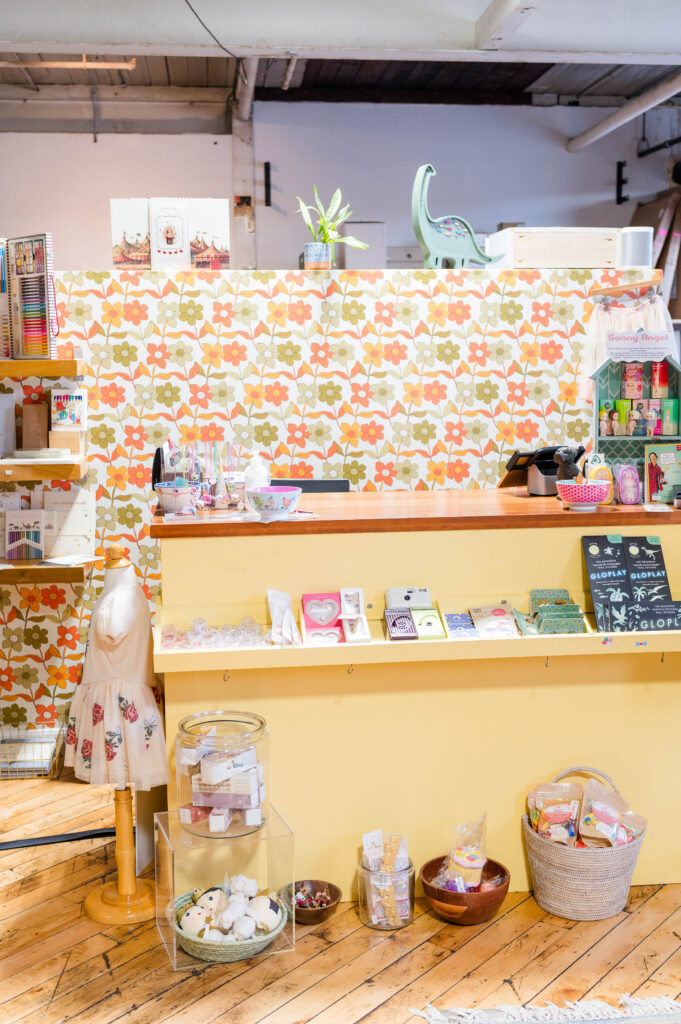 Store front with cute wallpaper