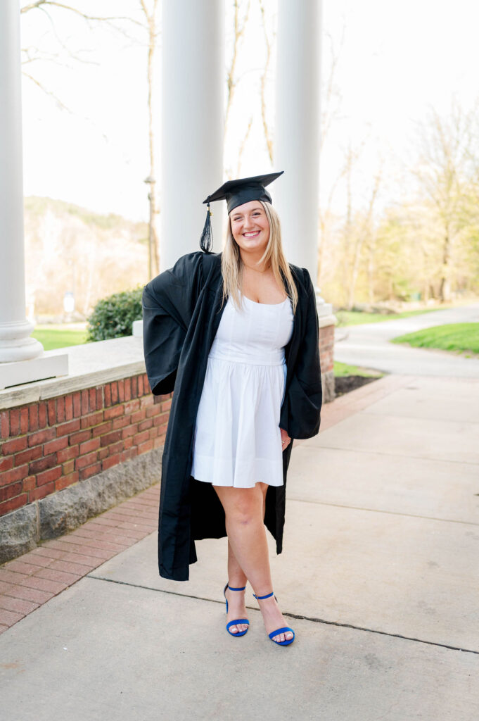 College grad with cap and gown