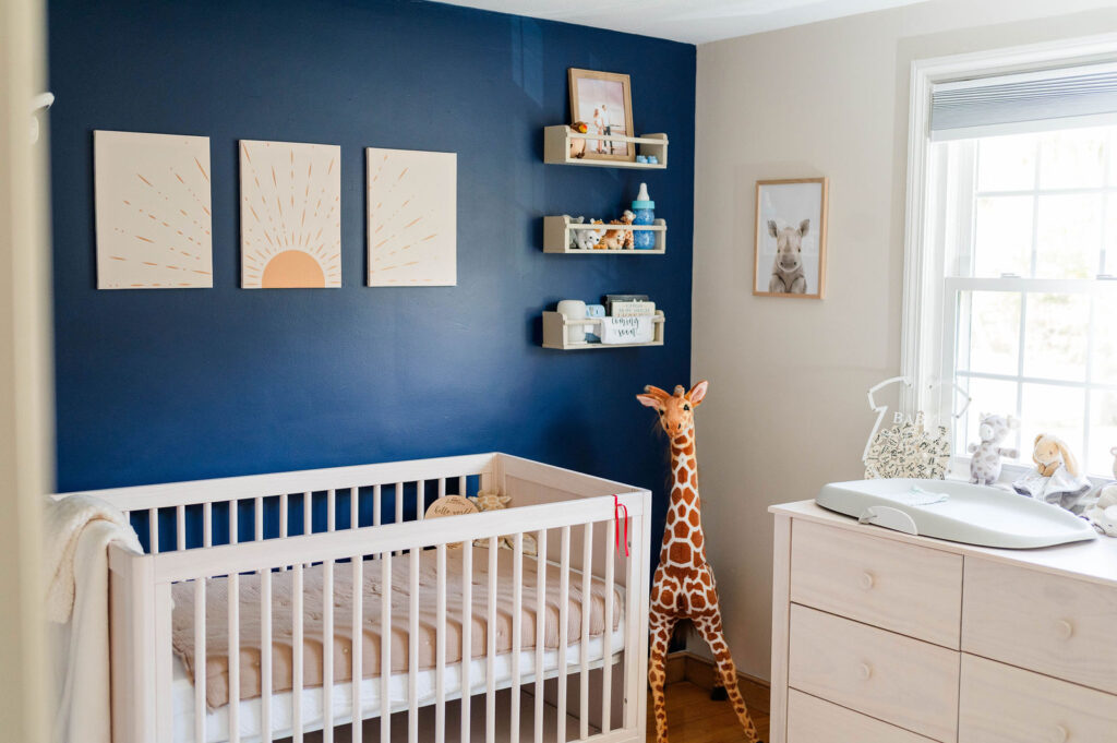 Baby boy nursery in Westwood, MA