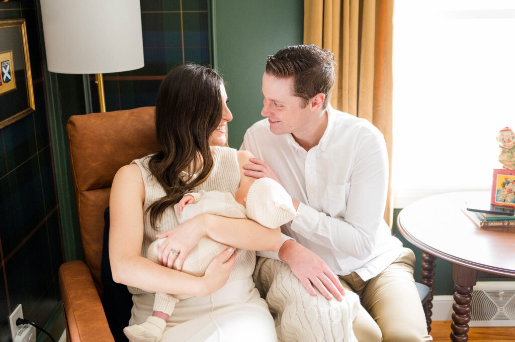 Mom and dad in North Attleboro in rocking chair 