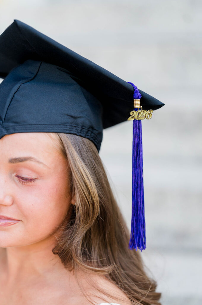 Holy Cross grad photographer image of cap and tassel